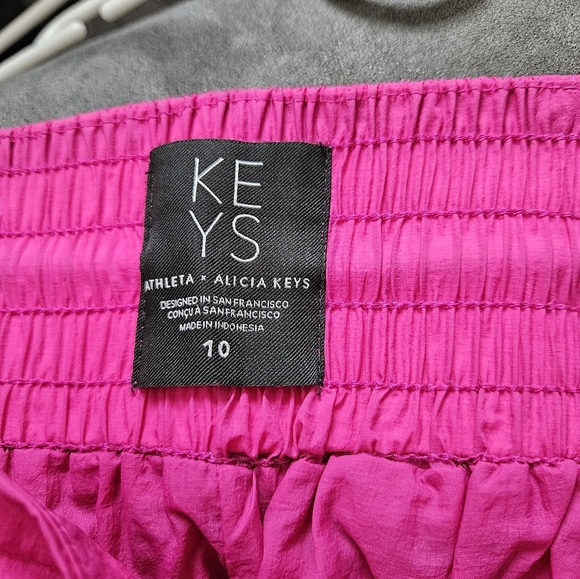 Athleta x Alicia Keys Women's 10 High Waist Utility Pink Track Cargo Pants Nylon - Picture 8 of 9